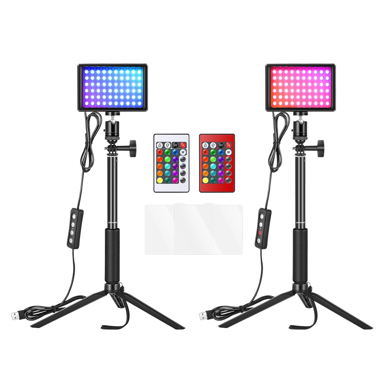 RGBW LED-подсветка 6 дюймов, портативный USB-студийный свет с пультом, штативом и разными блоками питания