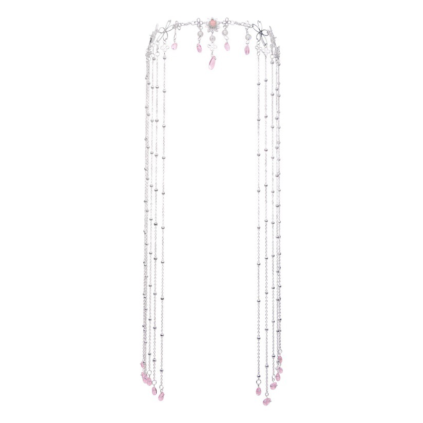 Cortina de cabeza accesorios para el cabello Internet celebridad mismo estilo flor borla ceja colgante retro Hada gota de agua horquilla decoración de la cara Hanfu estilo antiguo