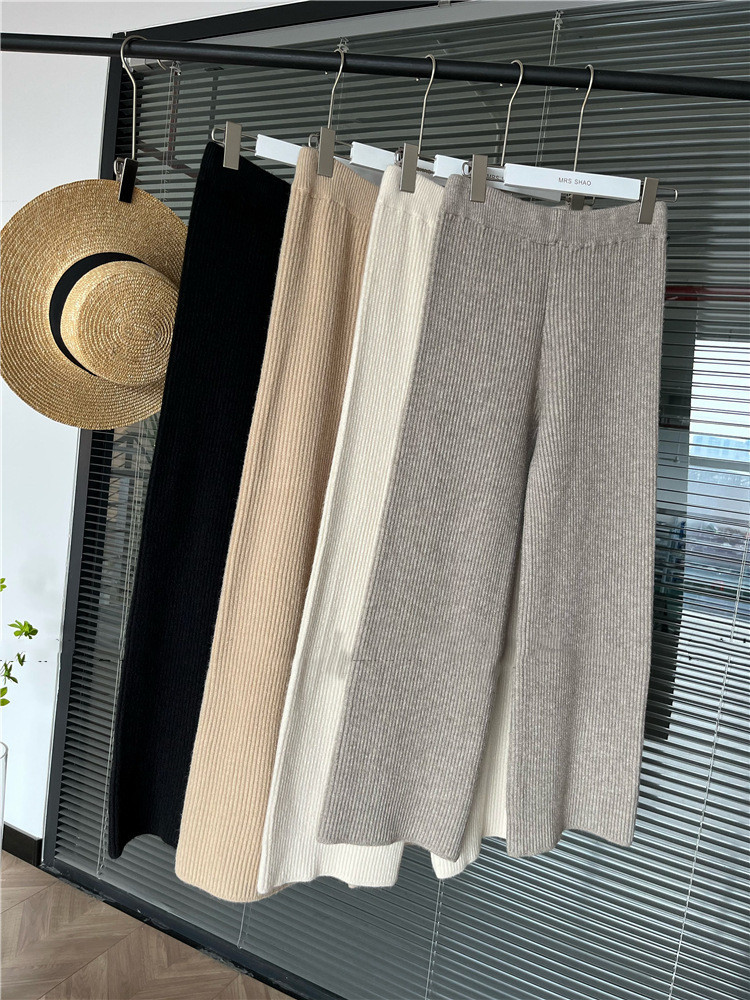 Täglich Straße Frau Einfacher Stil Einfarbig Polyester Schlitz Taste Hosen-sets Hosen-sets display picture 3