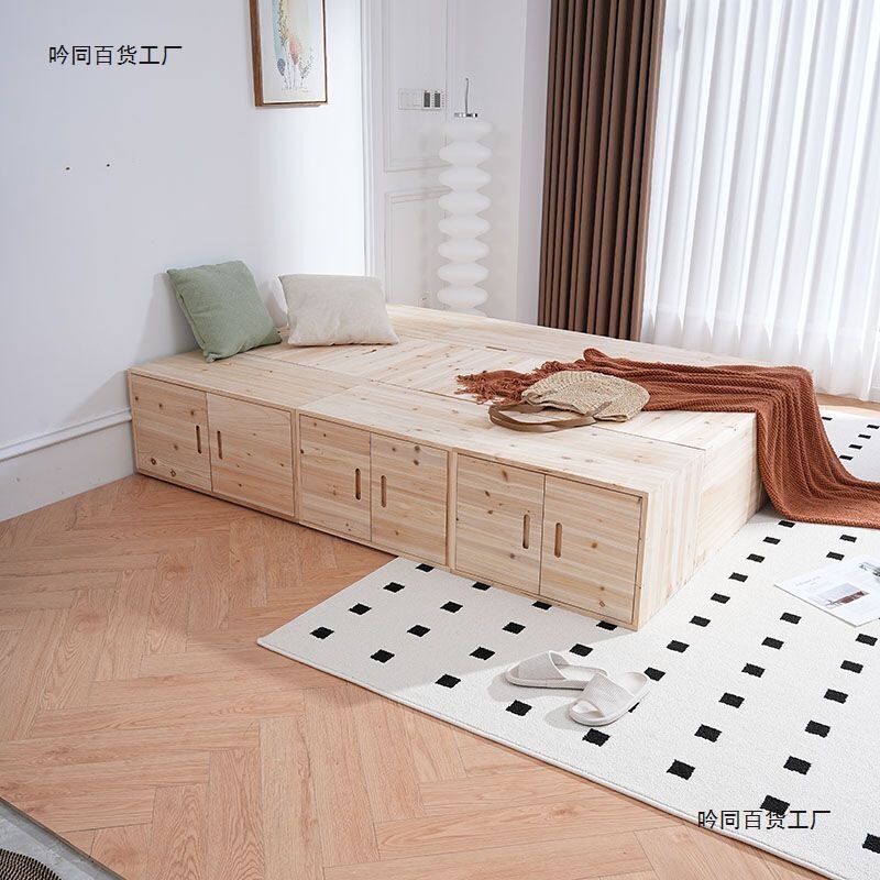 Solid Wood Tatami Wooden Storage Box, Rectangular Storage Box for Bed, Can Be Used as a Seat, Widened Bay Window Bed Box Combination Solid Wood Tatami Wooden Storage Box, Rectangular Storage Box for Bed, Can Be Used as a Seat, Widened Bay Window Bed Box Combination