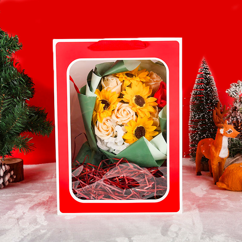 厂家现货批发圣诞节礼物袋创意平安夜礼品袋开窗礼袋苹安果包装袋