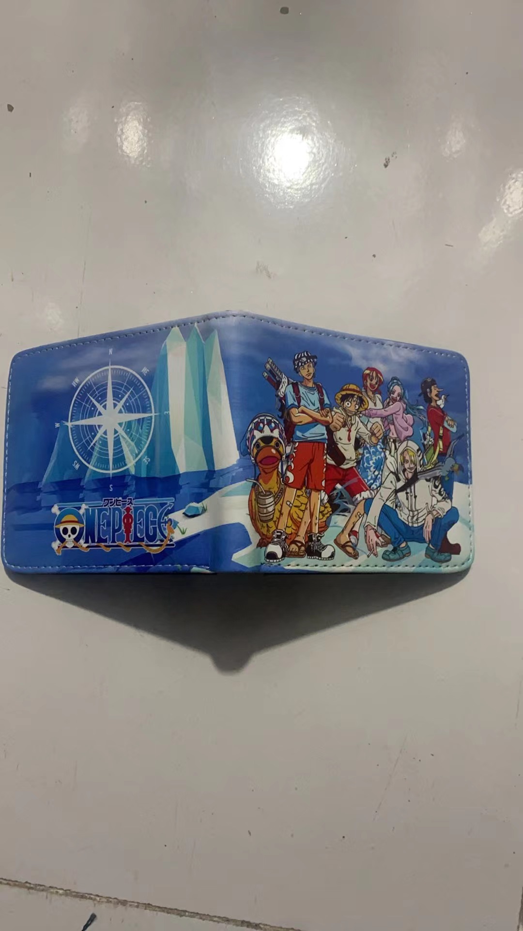 One Piece One Piece Cartera de dibujos animados japoneses Luffy Choba Solon plegable estudiantes PU cartera de cuero corta