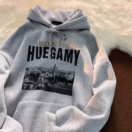 Ретро Tide худи oversize демисезонная куртка, влюбленная пара американский стиль, унисекс