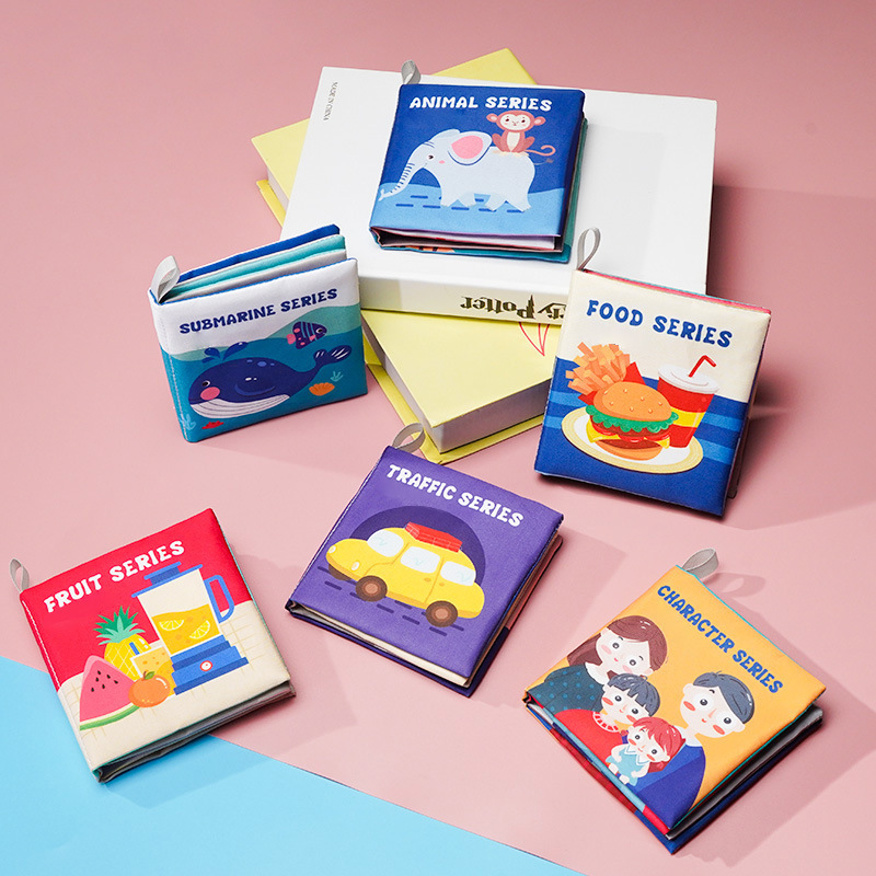 Libro de tela bilingüe para bebés, libro de tela tridimensional de educación temprana para bebés de 0 - 1 años de edad puede roer juguetes de rompecabezas