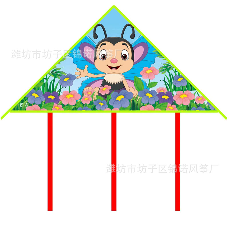 Shandong Weifang kite wholesale 80cm straight edge children's kite cartoon triangular kite small kite gift