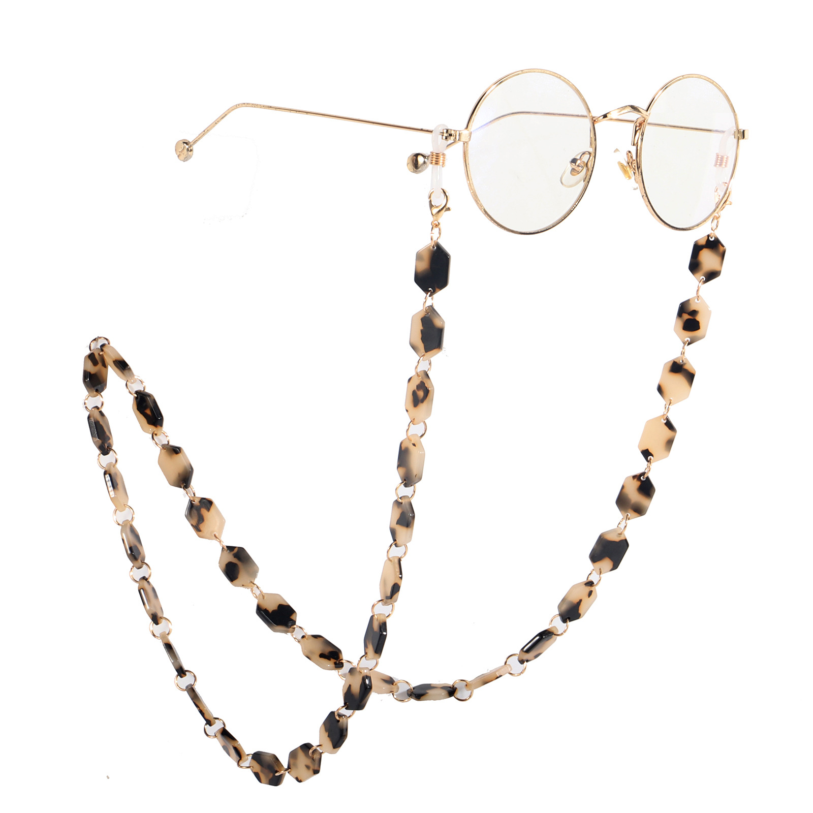 Fashion Leopard Print Two-color Acrylic Glasses Chain display picture 7