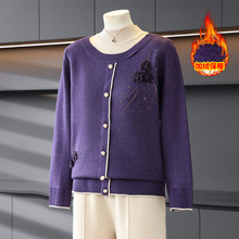 中年妈妈秋装针织半高领打底衫2025新款中老年女装假两件百搭上衣