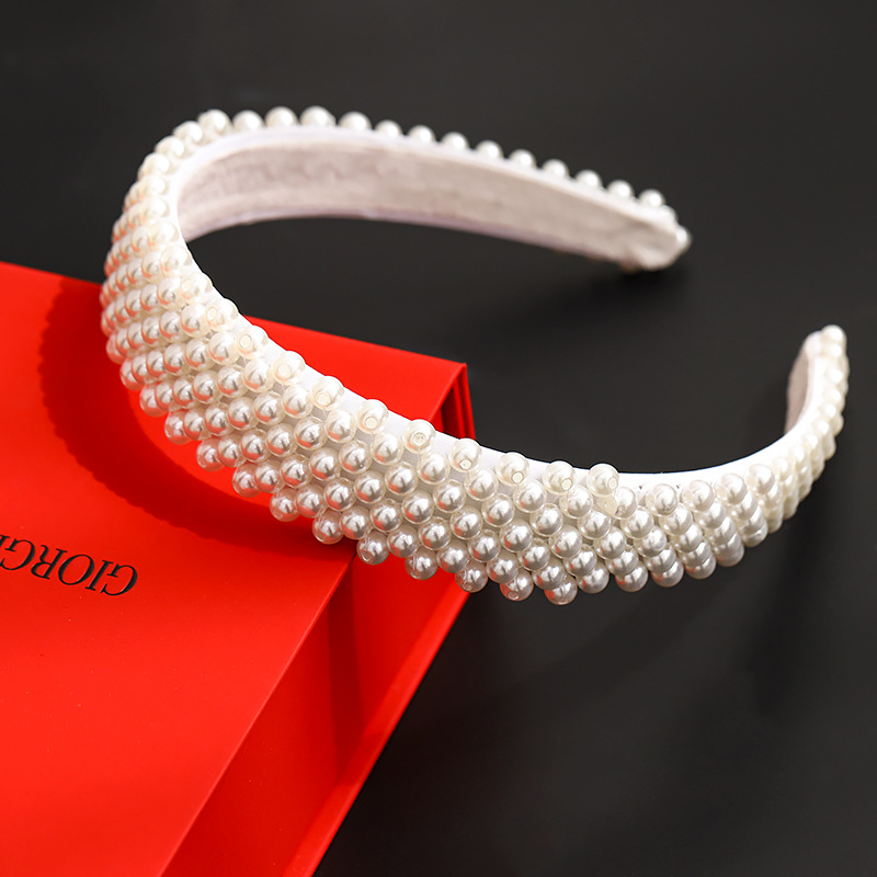 Fashion Geometric Cloth Pearl Hair Band 1 Piece display picture 12