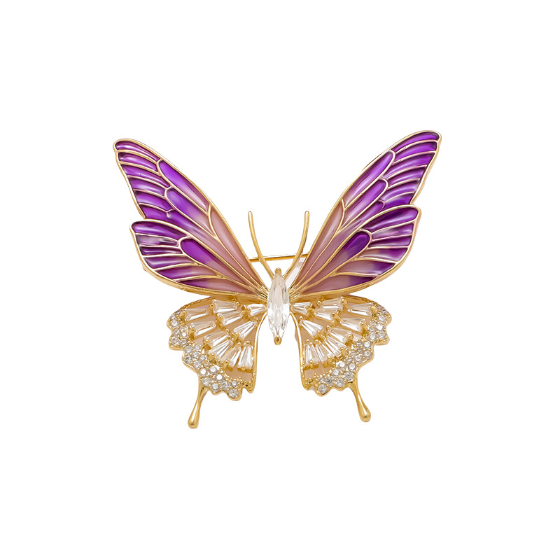 New Fashionable Enamel Butterfly Brooch with Unique Design, Insect Brooch Accessory, Personalized High-End Clothing Pin