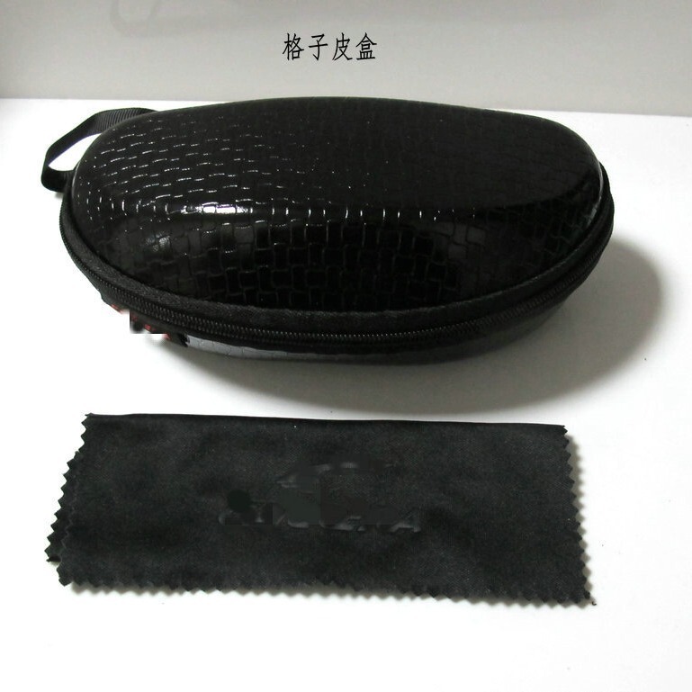 New imitation leather glasses packing box glasses cloth mesh box leopard print box zipper box