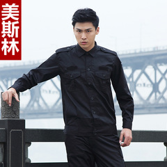 Security work clothes suit jacket style long-sleeved summer twill short-sleeved training clothes for men and women black long-sleeved training clothes