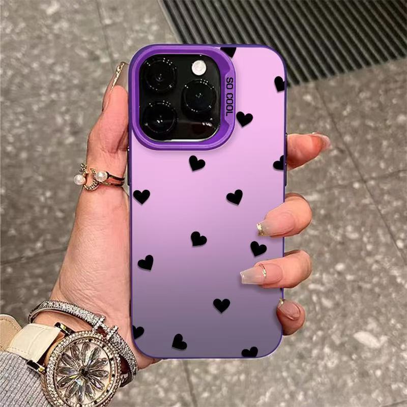 シンプルなハート型のiPhone17Promax用スマホケース、個性的で元気なデザイン、iPhone16/15/14/13対応、欧米風|undefined