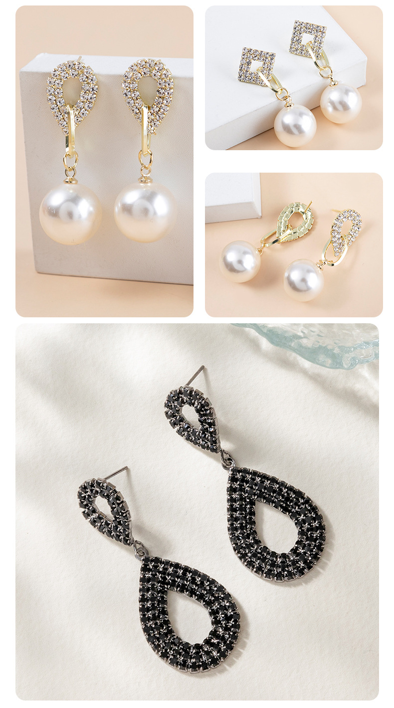10g Weight Earrings Event & Party Supplies 316 Stainless Steel Ear Needle Material Rhinestones Inlay Material Earrings Classification Daily Occasion Metal Material Heart Shape Pattern Women'S Gender Lady Heart Shape Metal Rhinestones Earrings 6
