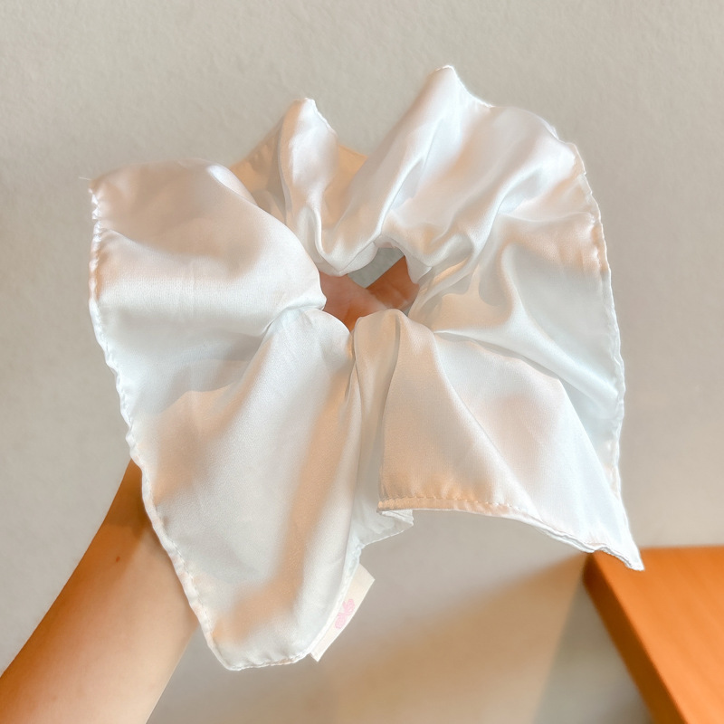 韩系春夏蝴蝶结大肠发圈女款蕾丝碎花头绳粉色方巾大号发饰|undefined