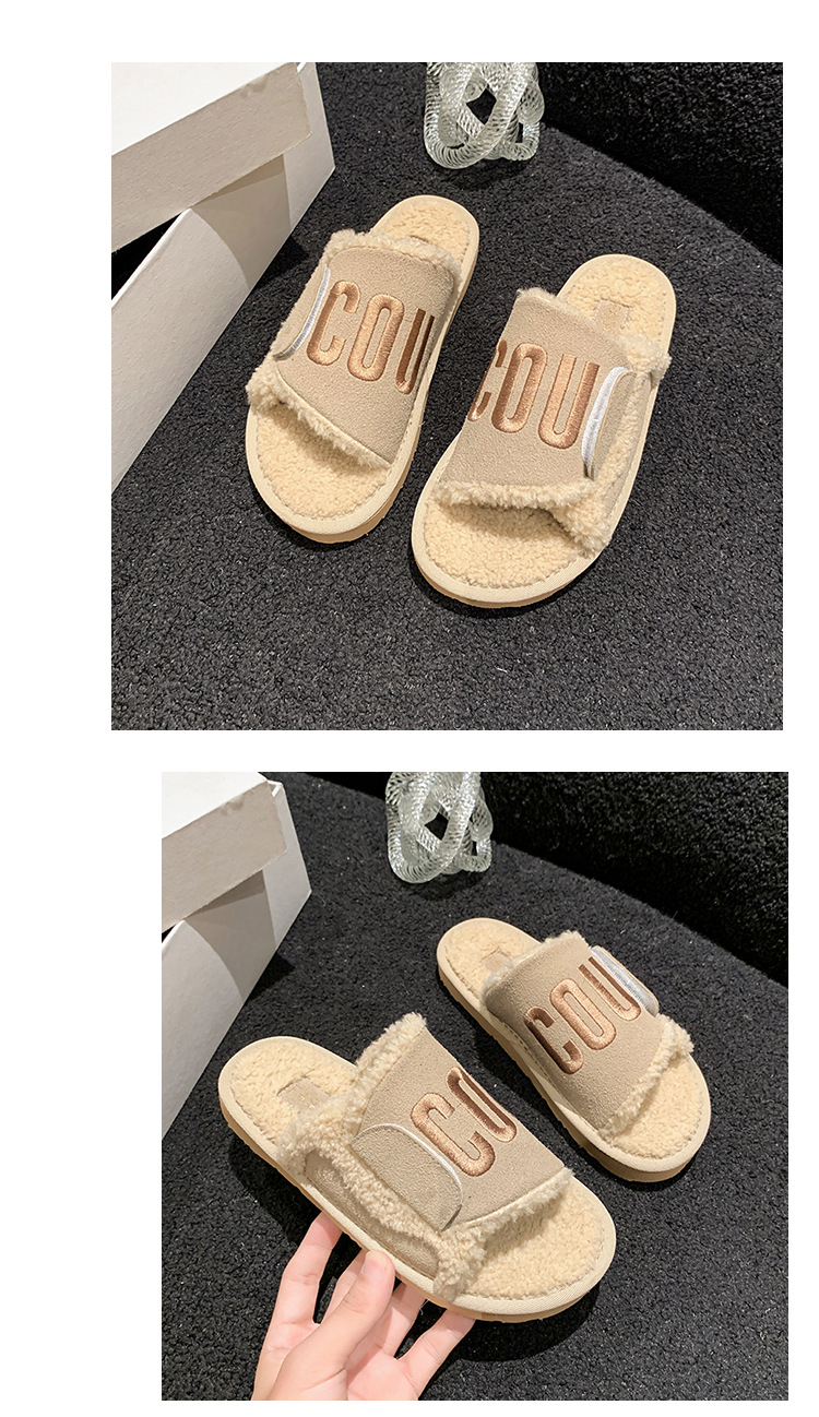 2023 nuove pantofole soffici in cotone autunno e inverno pantofole vere e soffici piatte da donna pigre slip-on abbigliamento esterno scarpe alla moda_voghion.com