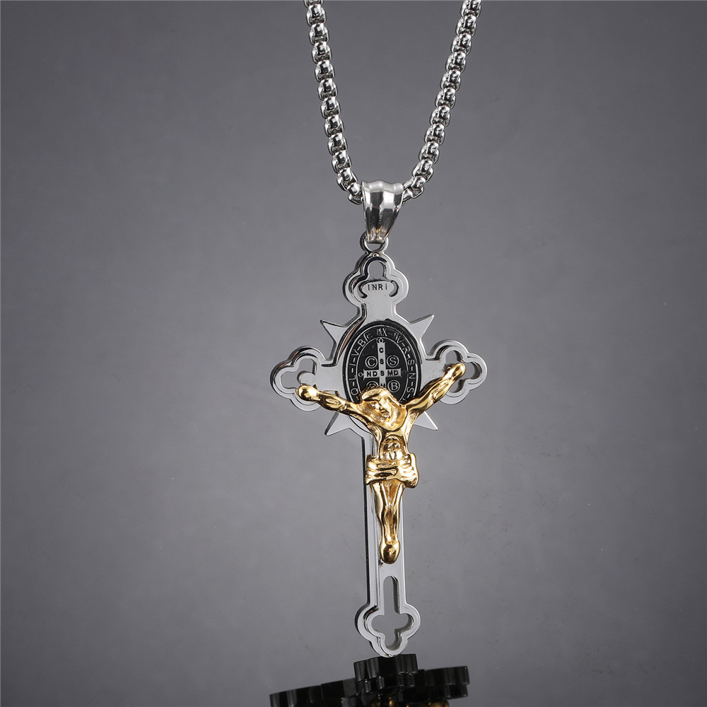 Hip-hop Cross Stainless Steel Plating Men's Pendant Necklace Necklace Pendant display picture 7