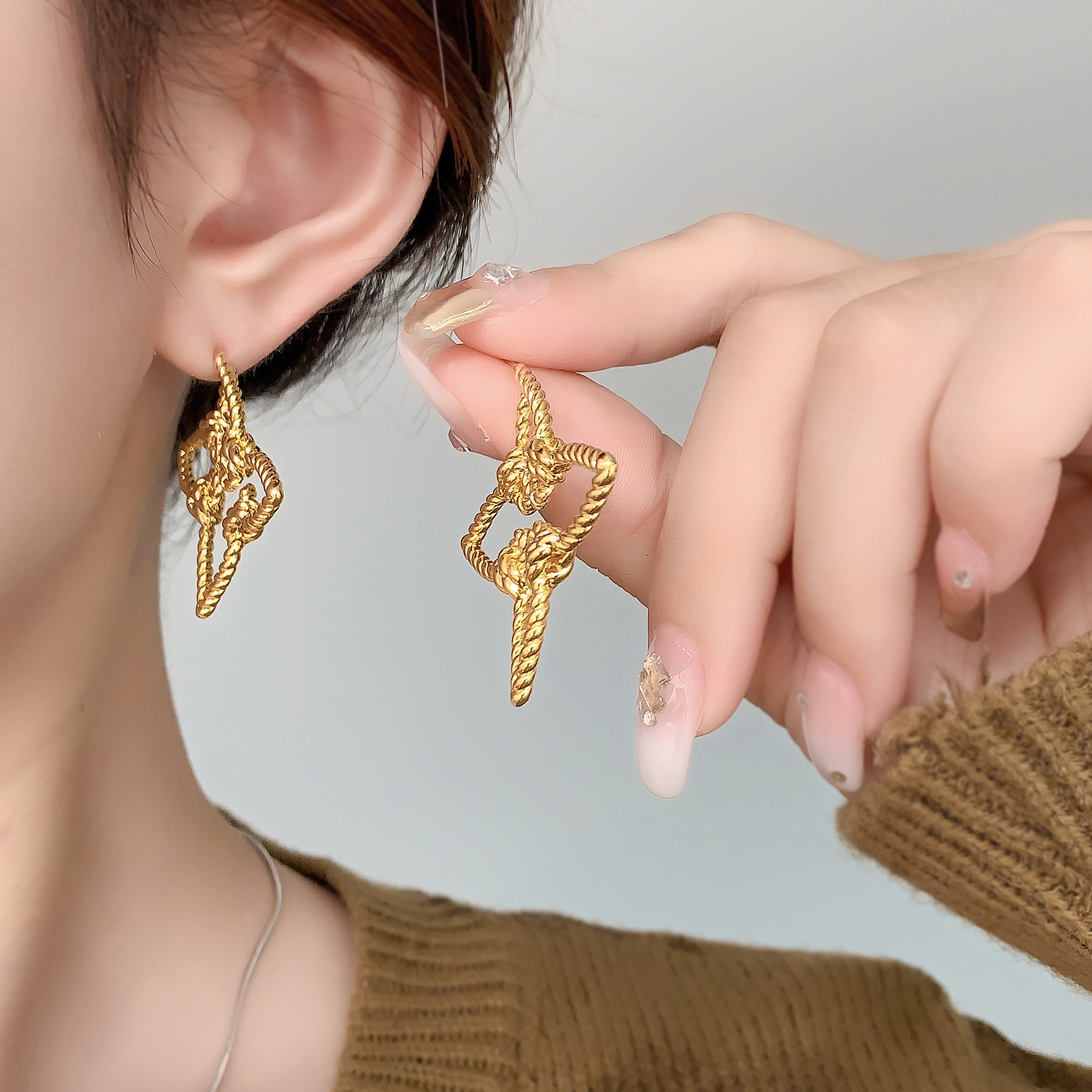 Copper Material 1 Pair Vacation Simple Style Star Plating Copper Earrings