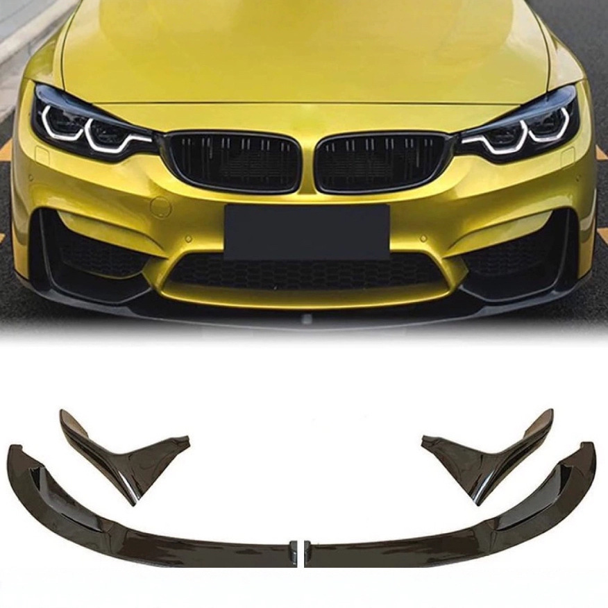 Bw For BMW M3/M4 Front Lip F80 F82 MP Style Gloss Black/Carbon Fiber (Big Surrounded) - gloss-black