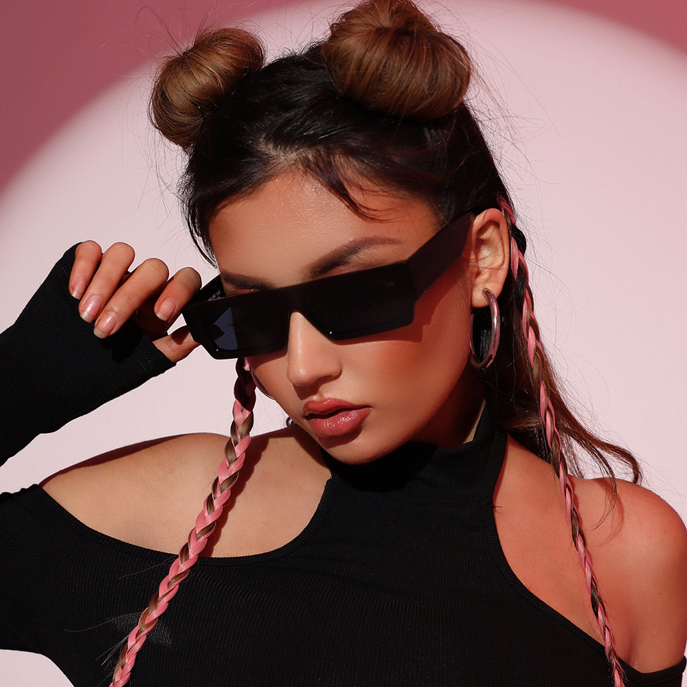 55g Weight Full Frame Glasses Structure Sunglasses Classification Ac, UV400 Protection Lens Material Square Glasses Style Street Occasion Solid Color Pattern Women'S Gender Cool Style Style Grey, Pink, Black Color Cool Style Solid Color Ac UV400 Protection Square Full Frame Women's Sunglasses 2