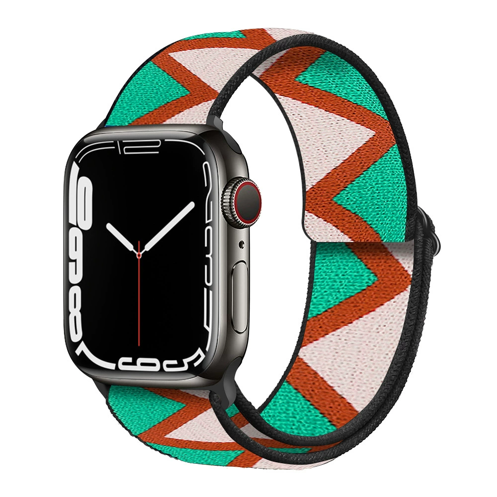 Ремешок для часов (Apple) для Apple Watch 5/6/7/8/SE, эластичный нейлоновый, пластиковый разъём, мультиразмер