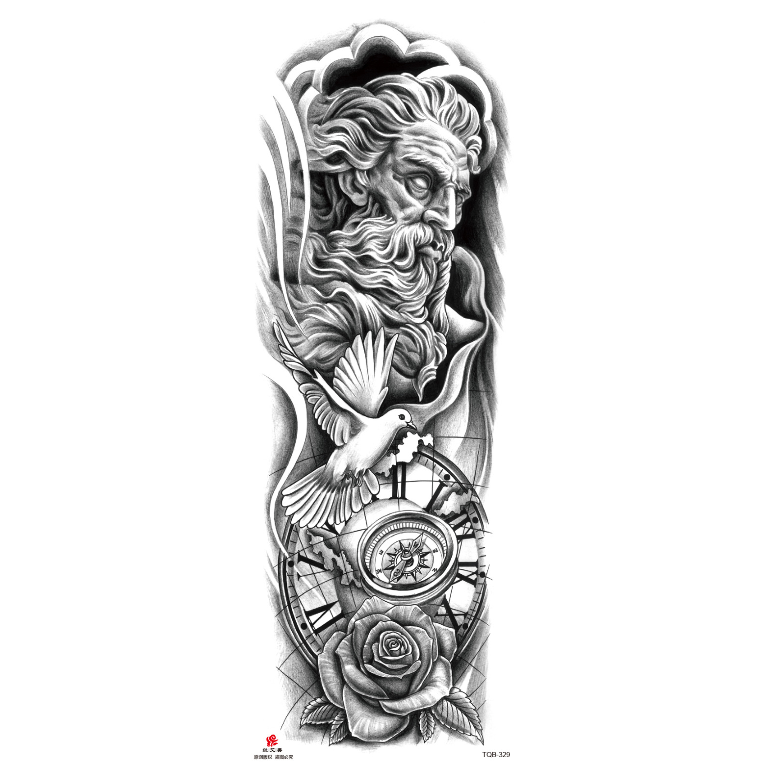 Pegatinas de tatuaje de brazo largo de flor brazo completo tatuaje impermeable tatuaje temporal en stock al por mayor pegatinas de tatuaje de brazo completo