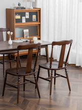 W7质朴藤编椅子中古餐椅实木法式复古椅子靠背餐厅餐桌椅咖啡店椅