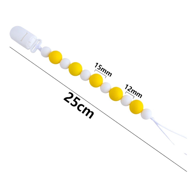Nuevo bebé suministros plástico pico clip de silicona perlas mordedor bebé molar juguetes chupete cadena anti-perdida cadena