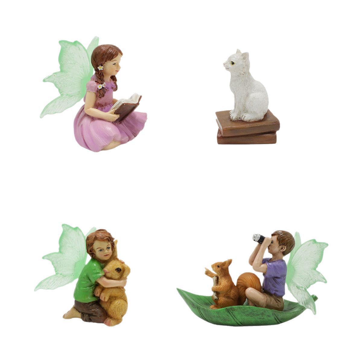  Resin Luminous Wings Boat Flower Fairy Boys and Girls Animal Ornaments Creative Home Garden Decoration Ceremony