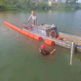 500*700航道应急浮筒 河道穿钢丝绳聚乙烯拦截垃圾漂排可喷字整体