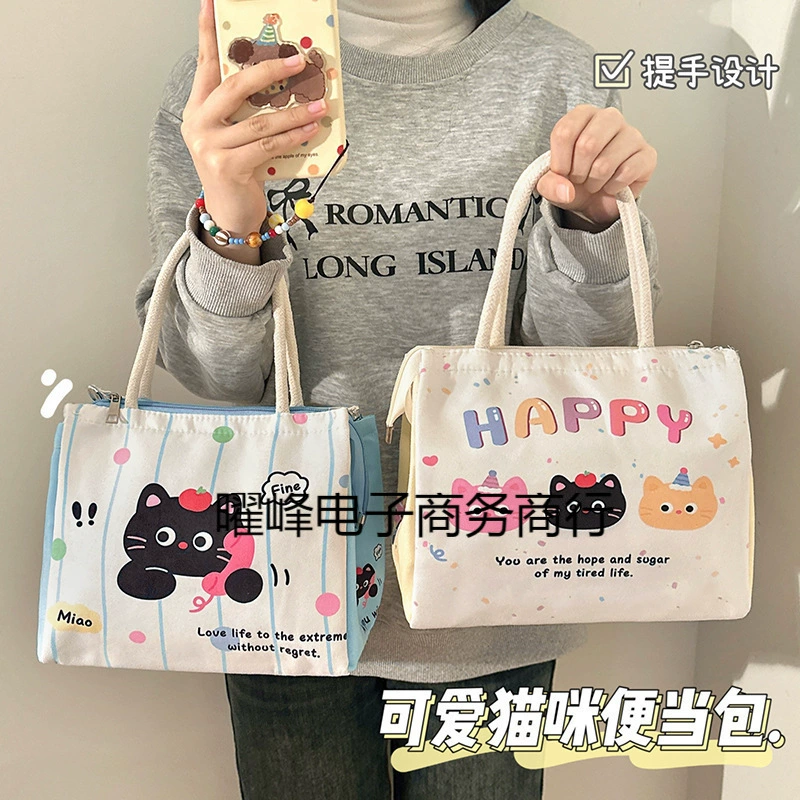 Красивая и милая сумка для ланча для офисных работников и студентов, сумка для ланча с изоляцией из алюминиевой фольги, сумка для ланча большой вместимости