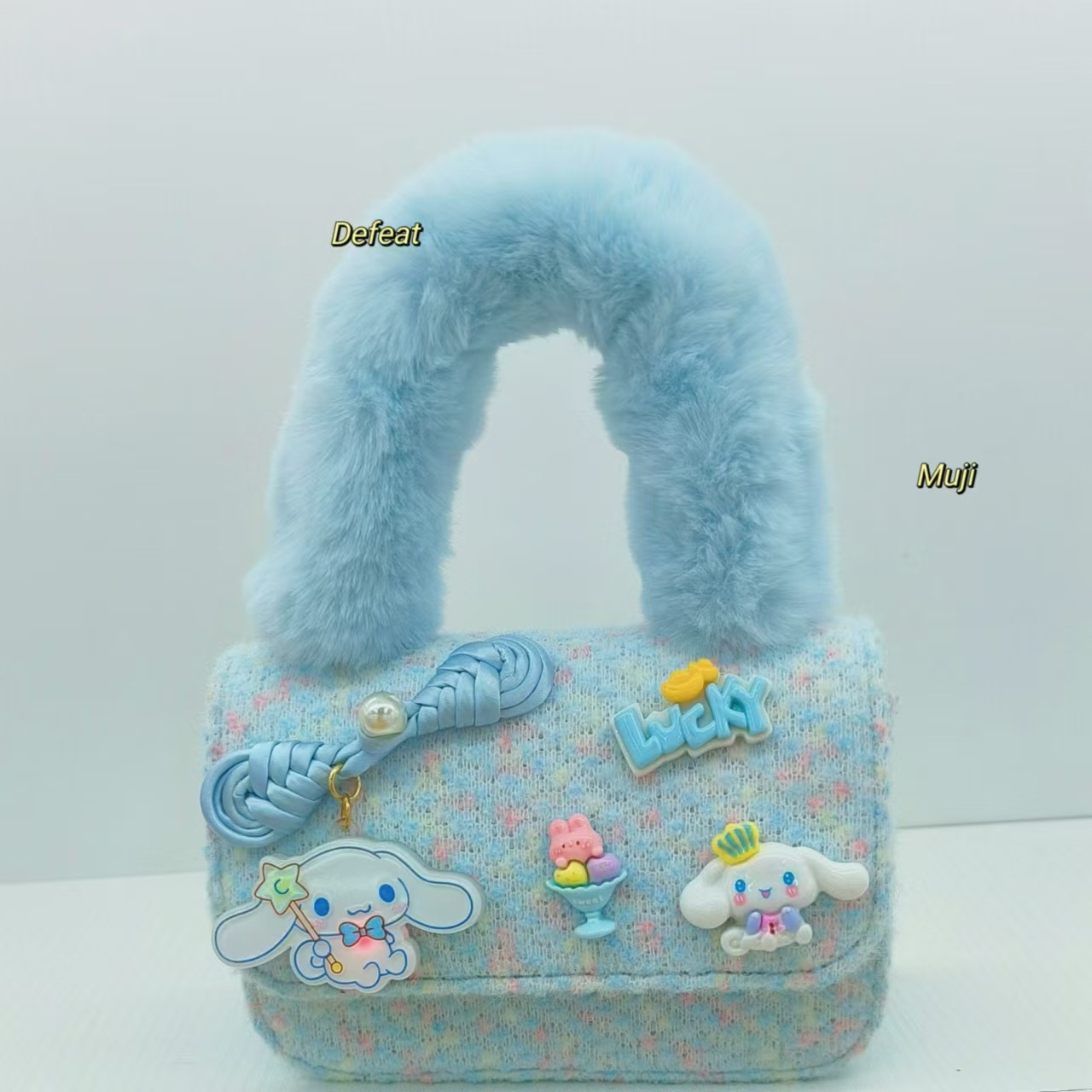Bolso de peluche de estilo nacional, bolso de hombro para niños, bolso de cambio para niñas, bolso de moda, bolso cuadrado