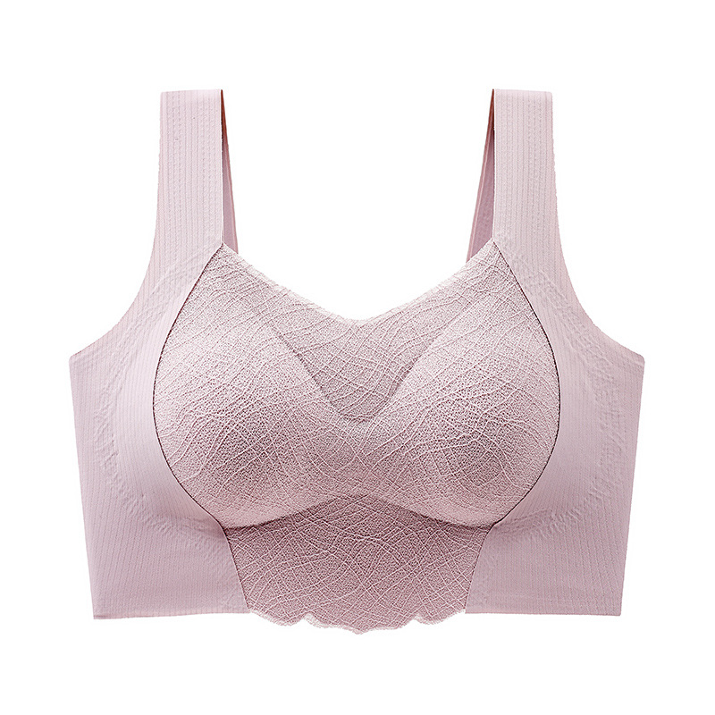 Ropa interior de espalda hermosa sin costuras, copa semi-fija, sujetador de chaleco sin anillo de acero, sujetador fino anti-flacidez