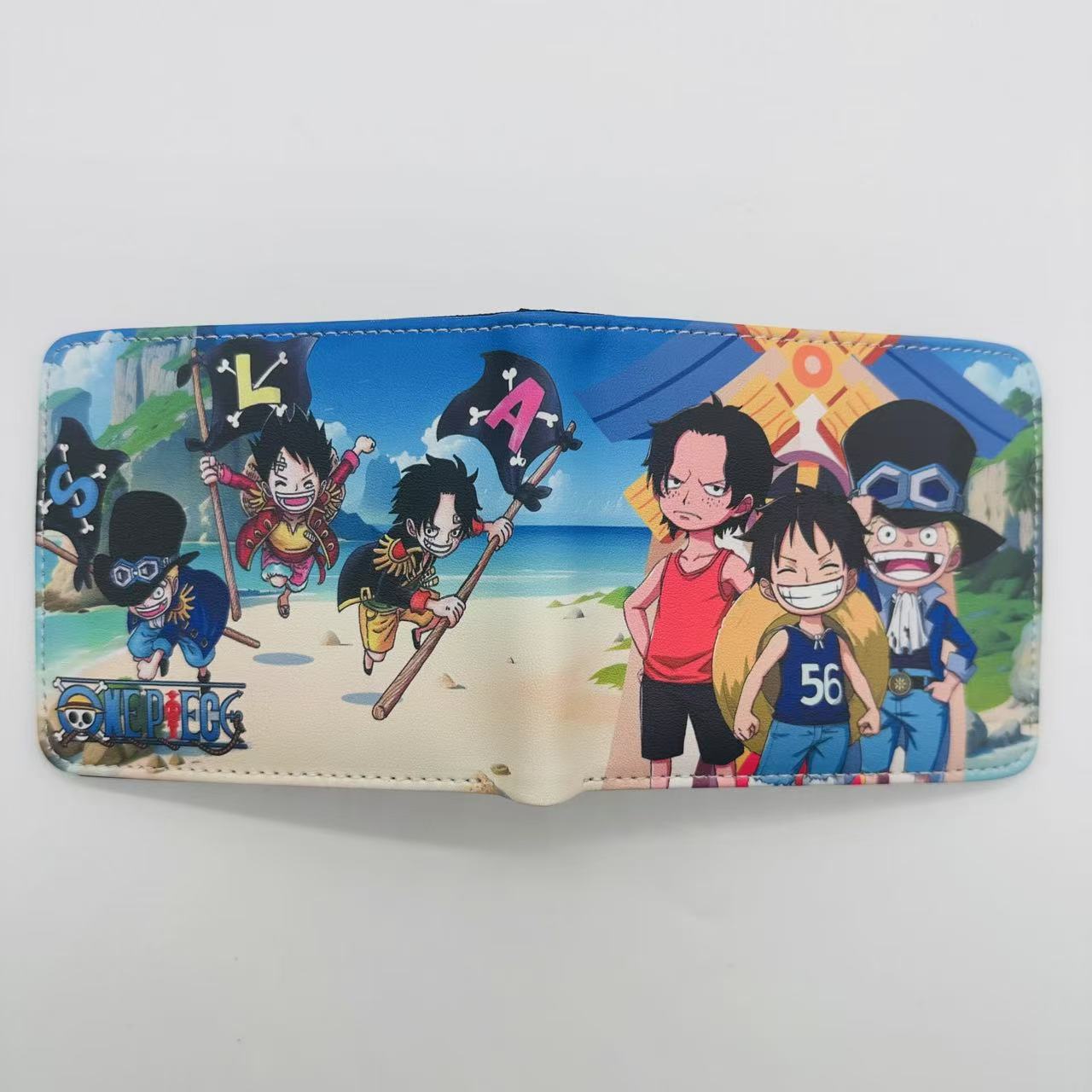 One Piece One Piece Cartera de dibujos animados japoneses Luffy Choba Solon plegable estudiantes PU cartera de cuero corta