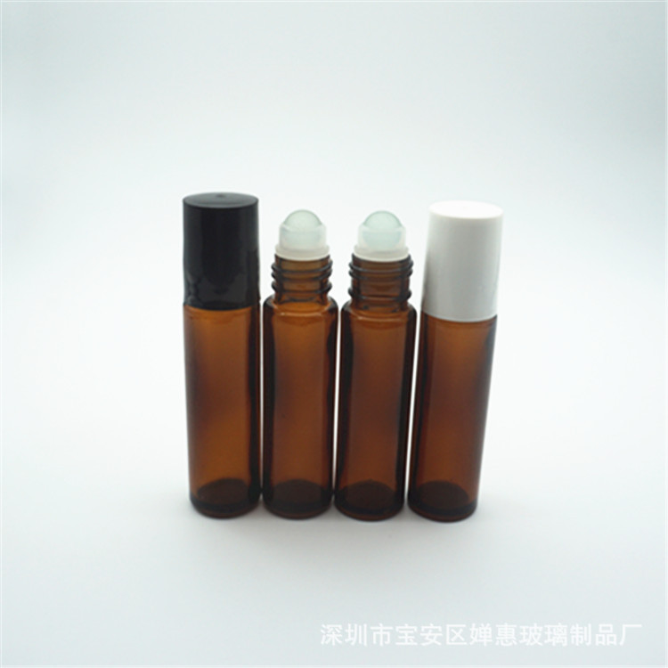 现货10ml茶色模具滚珠瓶  香水分装瓶 精油走珠瓶 眼霜走珠瓶