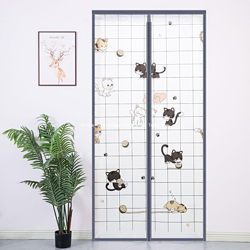 Air Conditioning Door Curtain Kitchen Oil-Proof Summer Insulation Curtain Magnetic Windproof Partition Air-Conditioning Anti-Mosquito Plastic Cloth Bedroom