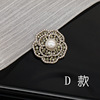 Retro brooch, classic suit jacket suitable for men and women, accessory from pearl, micro incrustation, flowered