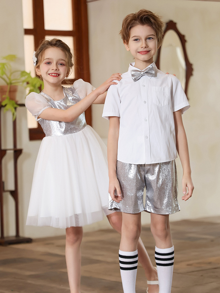Uniforme de actuación del coro de niños del día de junio, foto de graduación de jardín de infantes, ropa de actuación, vestido de baile de recitación de poesía de escuela primaria y secundaria