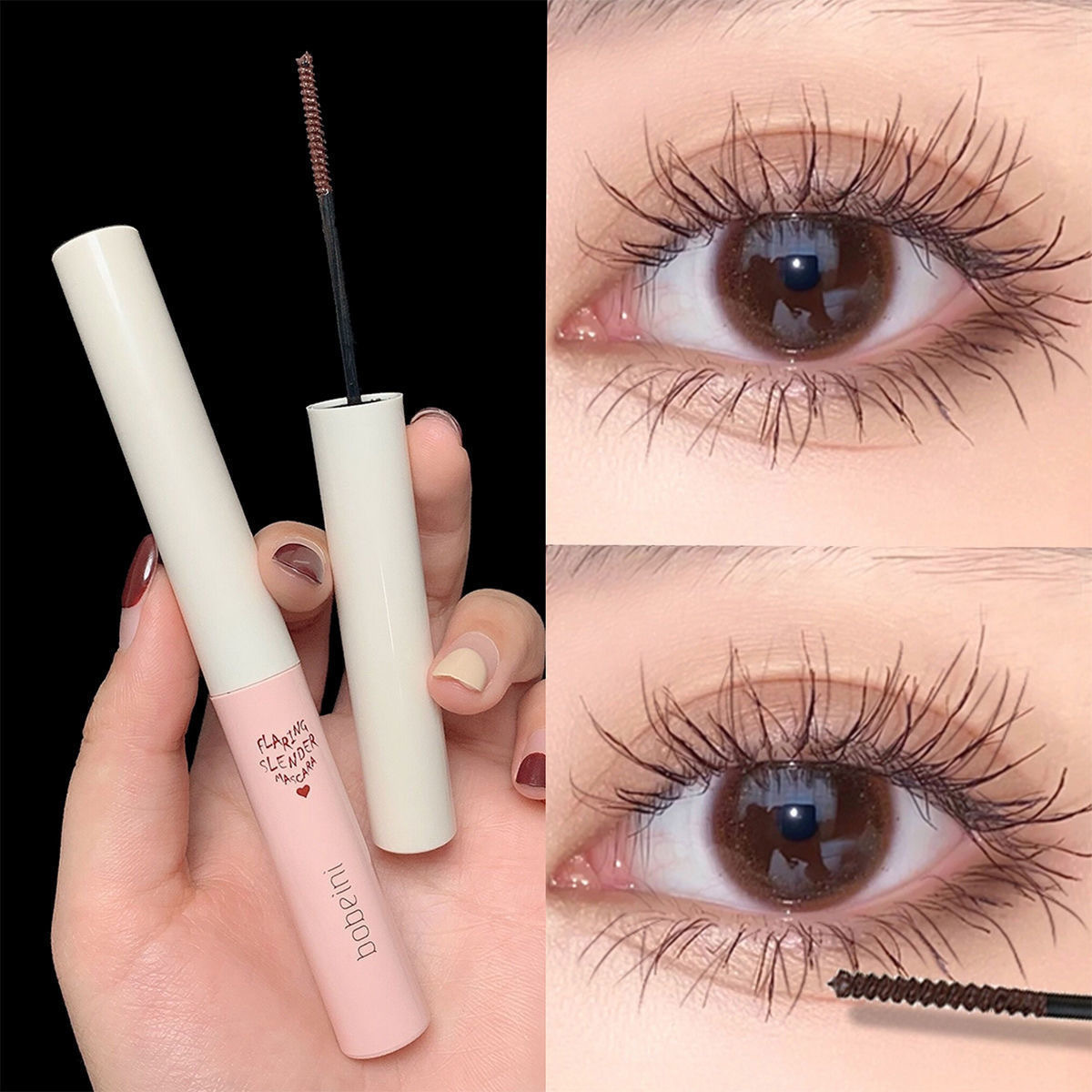 Fine brush head mascara waterproof lengthening non-smudging long-lasting shaping thick curling student party base cream
