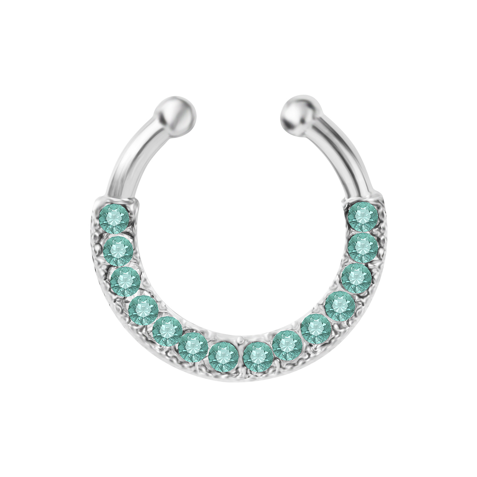 Næsepiercing i rustfrit stål geometrisk ring med diamant_voghion.com