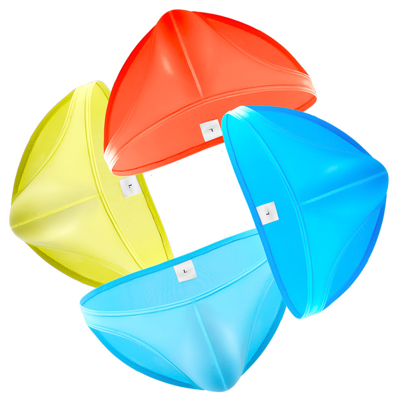 European and American men's ice silk briefs transparent sexy mesh seamless low waist autumn and winter breathable foreign trade quick-drying ultra-thin