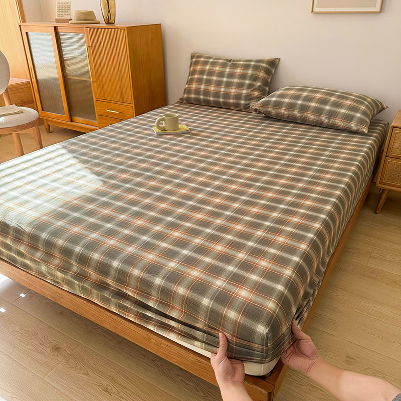 2024 nueva clase A de algodón teñido en hilo de algodón lavado funda de almohada para estudiantes