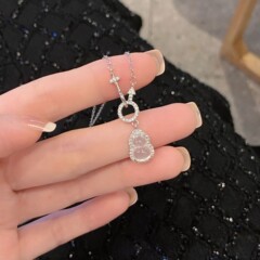 新中式925银满钻白玉髓葫芦项链女国潮风气质精致轻奢高级感颈链