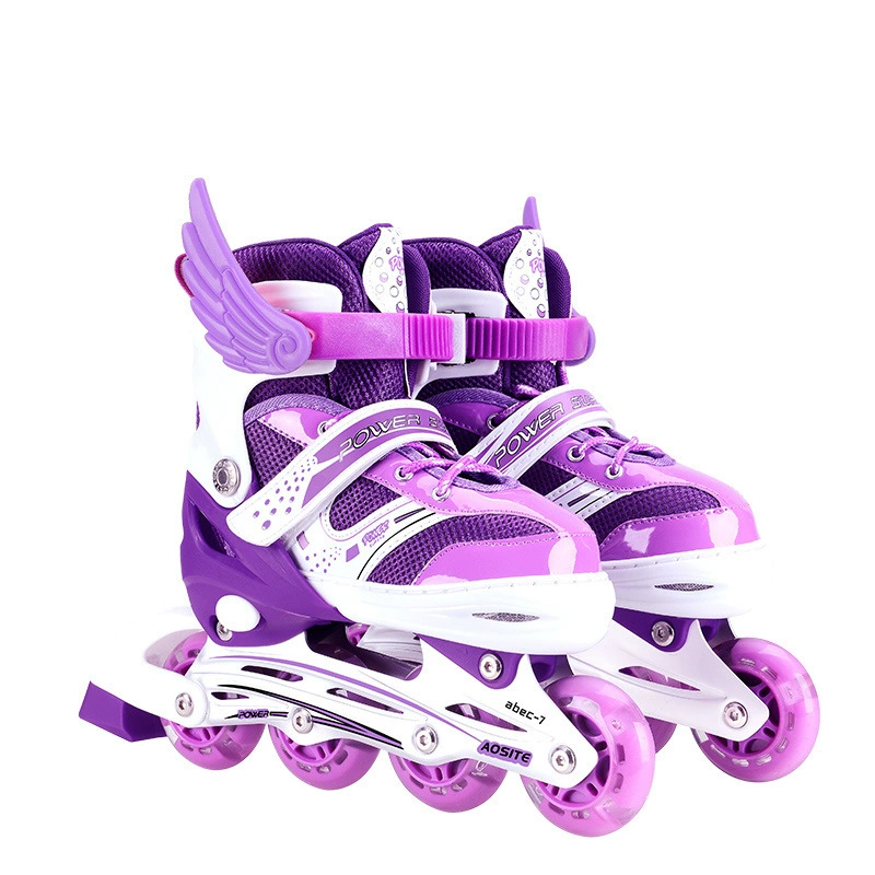 Flashing children's set, adjustable roller skates, full set, wholesale