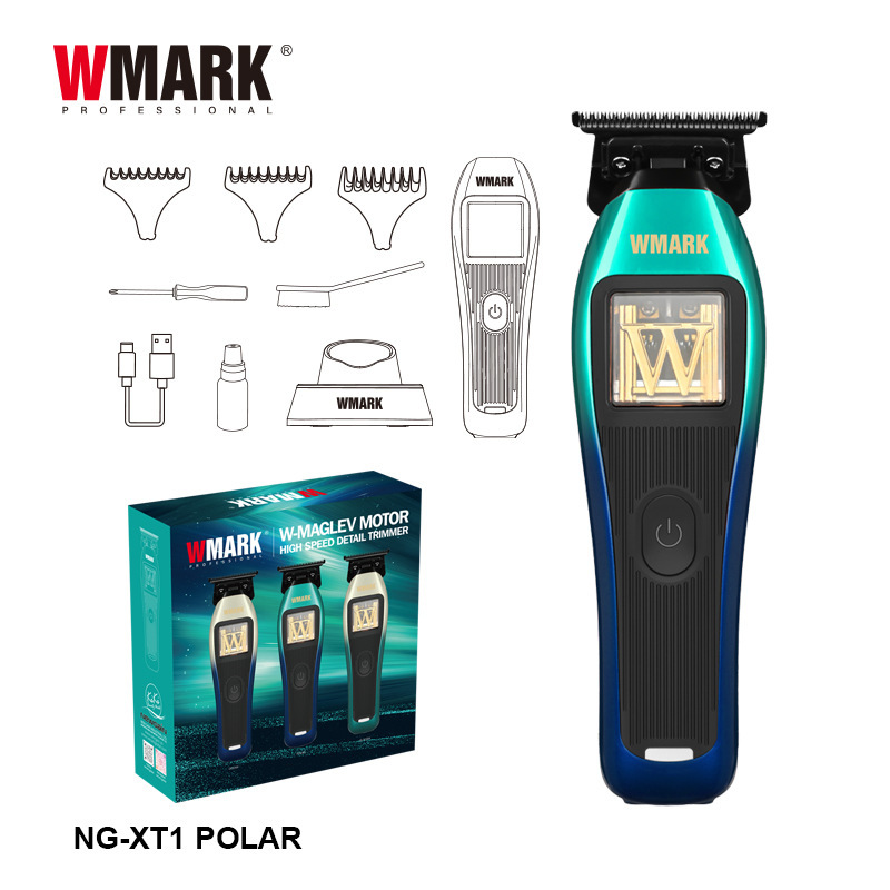 WMARK 磁気サスペンションベクトルモーター彫刻はさみプロ電気バリカン DLC カッターヘッドバリカン NG-XT1 オーロラ|undefined