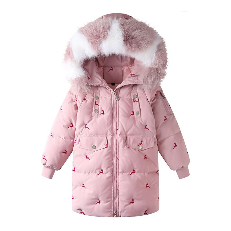 thumbnail image 3 of Chaqueta de plumón para niñas, mediana y larga, mediana y grande, gruesa y elegante para niños, nueva tendencia de chaquetas de invierno de estilo coreano 2023, 3 of 3