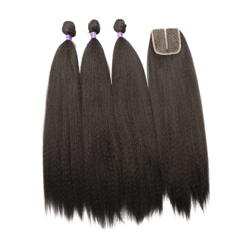 África espejo de venta caliente peluca cabello largo 3 + 1 Lydia Rose cortina de cabello fibra química fábrica de peluca directa