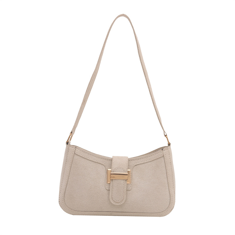 Diseño de nicho francés bolso de axila retro mujer 2024 nueva textura hebilla de cinturón bolso de mensajero de hombro de moda mujer