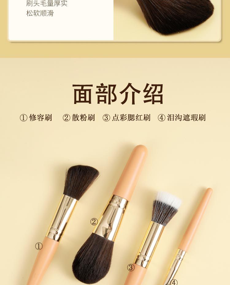 Cangzhou Mini 9-piece makeup brush set for beginners, portable travel brush, loose powder and contouring undefined