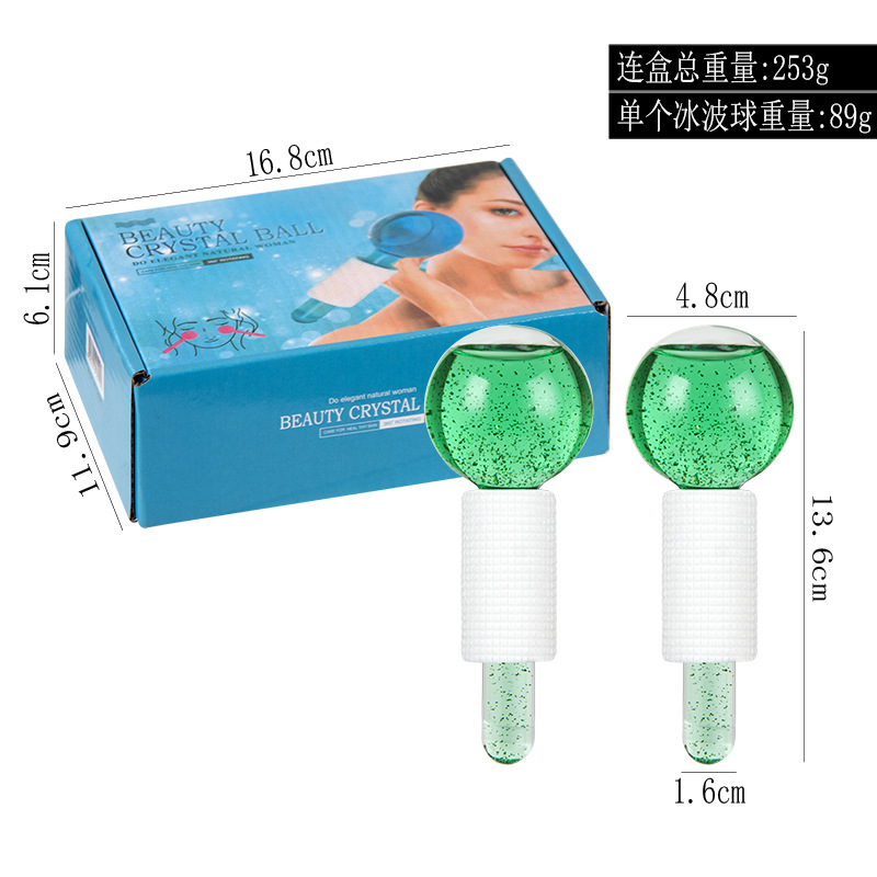 Juego de 2 bolas de onda de hielo intermitente verde