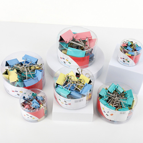 Office supplies barrel color swallowtail clip multi-size storage clip iron clip test paper clip ticket clip simple long tail clip